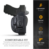 IWB / OWB 4 in 1 Leather Holster for Glock Full Size 9 mm .40 S&W
