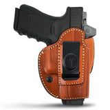 IWB / OWB 4 in 1 Leather Holster for Glock Full Size 9 mm .40 S&W