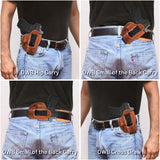 IWB / OWB 4 in 1 Leather Holster for Glock Full Size 9 mm .40 S&W