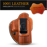 IWB / OWB 4 in 1 Leather Holster for Glock Full Size 9 mm .40 S&W