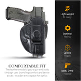 IWB / OWB 4 in 1 Leather Holster for Glock 19 19X .40 .45 Sig P320