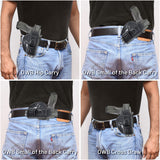 IWB / OWB 4 in 1 Leather Holster for Glock 19 19X .40 .45 Sig P320