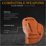 IWB / OWB 4 in 1 Leather Holster for Glock 19 19X .40 .45 Sig P320