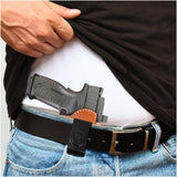 IWB / OWB 4 in 1 Leather Holster for Glock 19 19X .40 .45 Sig P320