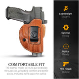 IWB / OWB 4 in 1 Leather Holster for Glock 19 19X .40 .45 Sig P320