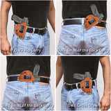 IWB / OWB 4 in 1 Leather Holster for Glock 19 19X .40 .45 Sig P320