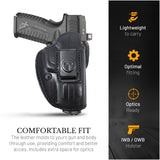 IWB / OWB 4 in 1 Leather Holster for  Glock 19 19X Sig P320