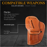 IWB / OWB 4 in 1 Leather Holster for  Glock 19 19X Sig P320