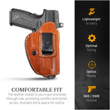 IWB / OWB 4 in 1 Leather Holster for  Glock 19 19X Sig P320