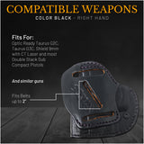 IWB / OWB 4 in 1 Leather Holster for Glock 26 27, Taurus G2C G3C