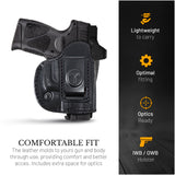 IWB / OWB 4 in 1 Leather Holster for Glock 26 27, Taurus G2C G3C