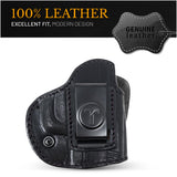 IWB / OWB 4 in 1 Leather Holster for Glock 26 27, Taurus G2C G3C