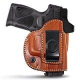 IWB / OWB 4 in 1 Leather Holster for Glock 26 27, Taurus G2C G3C
