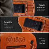 IWB / OWB 4 in 1 Leather Holster for Glock 26 27, Taurus G2C G3C