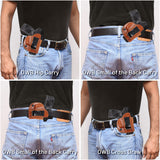 IWB / OWB 4 in 1 Leather Holster for Glock 26 27, Taurus G2C G3C