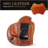 IWB / OWB 4 in 1 Leather Holster for Glock 26 27, Taurus G2C G3C