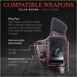 IWB Suede Leather Holster for 1911, Shield 380 EZ Compact 3"