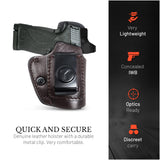IWB Suede Leather Holster for 1911, Shield 380 EZ Compact 3"