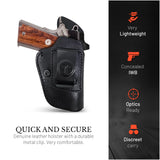 IWB Suede Leather Holster for 1911, Shield 380 EZ, Glock 19