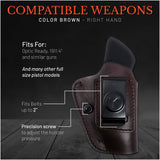IWB Suede Leather Holster for 1911, Shield 380 EZ, Glock 19