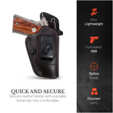 IWB Suede Leather Holster for 1911, Shield 380 EZ, Glock 19