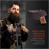 IWB Suede Leather Holster for 1911, Shield 380 EZ, Glock 19