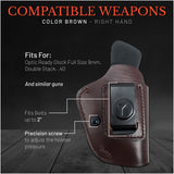 IWB Suede Leather Holster for Glock 17 / 22, Double Stack