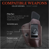 IWB Suede Leather Holster for .40 / .45 Sig P320 Springfield XDM