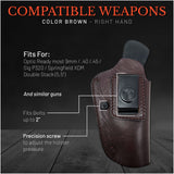 IWB Suede Leather Holster for Sig P320, Springfield XDM (5.5")