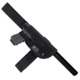 Leg Gun Holster with Suppressor Opening - Black Nylon -by Houston| Tactical | Soft and Durable Material | Suede Interior for Protection | Wrap Around Belt, Thigh Design for Men and Women, Fully Adjustable System