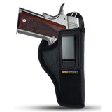 IWB TUCKABLE Gun Holster by Houston - ECO Leather Concealed Carry Soft Material | Suede Interior for Maximum Protection | FITS 1911 5"& 4", Browning 9 mm