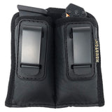 IWB Magazine & Multi Use Holster - by Houston - Concealment W Clip Fits Most Double Stack 9/40 mm for Full & mid Sizes Guns Like Glock 19/17/21, Beretta, Ruger (Double Large Double Stack 9mm /.40 Cal)