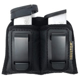 Double Concealment Magazine & Multi Use Holster IWB by Houston Clip Fits Most Single Stack 9mm, M&P Shield, Xds, Glock 43 (Double Medium Single Stack 9mm /.380 Cal)