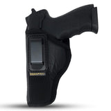 IWB TUCKABLE Gun Holster by Houston - ECO Leather Concealed Carry Soft Material | FITS Glock 17/21, H &K,Beretta 92 FS,XDM,Ruger 45 BERSA PRO,PX4,FNX 45,FNH 45,HI Point 9mm /.40 /.45 Cal