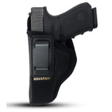 IWB TUCKABLE Gun Holster by Houston - ECO Leather Concealed Carry Soft Material | Suede Interior for Protection | Fits: Glock, Ruger, Springfield, Sig, S&W, Walther, Taurus, H&K, Beretta