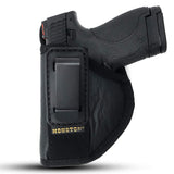 IWB TUCKABLE Gun Holster by Houston - ECO Leather Concealed Carry Soft Material | Fits Glock 26 / 27 / 33, Shield, XDS, Taurus 709, Taurus Pro C, Walther P22, Beretta Nano, SCCY Sky, Ruger LC9
