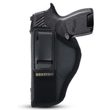 IWB TUCKABLE Gun Holster by Houston - ECO Leather Concealed Carry Soft Material | Fits Sig P250 Sub Comp, P320 Sub Comp, 224 | FNS 9C | XD Mod. 2-3" 40 & 45 | XD9 Sub Comp | Glock 30/30S/39