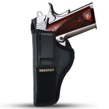 IWB TUCKABLE Gun Holster by Houston - ECO Leather Concealed Carry Soft Material | Suede Interior for Maximum Protection | FITS 1911 5"& 4", Browning 9 mm