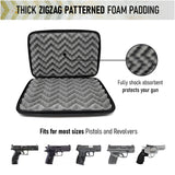 Deluxe Thermofoil Pistol Case for Handguns Up to 4" by Houston Gun Holsters | Revolver Handgun Compact Locking Case