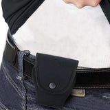 Black Nylon Handcuff Case Pouch - Holder with Secure Snap & Belt Loop by Houston Made of Nylon | Universal Fit | Can be use with Duty Belt and Concealed