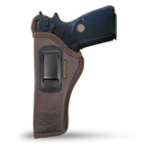 IWB 1911 Gun Holster by Houston - ECO Leather Concealed Carry Soft Material | Suede Interior for Maximum Protection | FITS 1911 4" Barrel Length, Browning 1911 HP, Colt Commander 1911