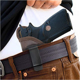 IWB 1911 Gun Holster by Houston - ECO Leather Concealed Carry Soft Material | Suede Interior for Maximum Protection | FITS 1911 4" Barrel Length, Browning 1911 HP, Colt Commander 1911