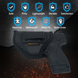 IWB Gun Holster by Houston - ECO Leather Concealed Carry Soft Material | Fits Glock 26/27/33, Shield, XDS, Taurus 709, Taurus Pro C, Walther P22, Beretta Nano, SCCY Sky.Ruger LC9