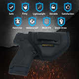 IWB Gun Holster by Houston - ECO Leather Concealed Carry Soft Material | Fits Glock 26/27/33, Shield, XDS, Taurus 709, Taurus Pro C, Walther P22, Beretta Nano, SCCY Sky.Ruger LC9