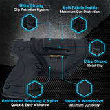 IWB Gun Holster by Houston - ECO Leather Concealed Carry Soft Material | Fits Glock 26/27/33, Shield, XDS, Taurus 709, Taurus Pro C, Walther P22, Beretta Nano, SCCY Sky.Ruger LC9