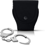 Black Nylon Handcuff Case Pouch - Holder with Secure Snap & Belt Loop by Houston Made of Nylon | Universal Fit | Can be use with Duty Belt and Concealed
