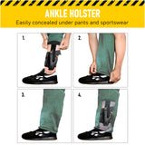 Eco Leather Ankle Gun Holster - by Houton | Concealed Carry | Fits: Glock 42 /43, Bersa 380, Ruger LC9, Diamond Back 9mm, Sig Sauer P938, 1911 3", SCCY, Kahr 9 | Comfortable to use.