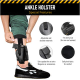 Eco Leather Ankle Gun Holster - by Houton | Concealed Carry | Fits: Glock 42 /43, Bersa 380, Ruger LC9, Diamond Back 9mm, Sig Sauer P938, 1911 3", SCCY, Kahr 9 | Comfortable to use.