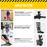 Eco Leather Ankle Gun Holster - by Houton | Concealed Carry | Fits: Glock 42 /43, Bersa 380, Ruger LC9, Diamond Back 9mm, Sig Sauer P938, 1911 3", SCCY, Kahr 9 | Comfortable to use.