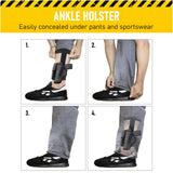 Ankle Gun Holster Concealed Carry - by Houston | Eco Leather | Fits: Most Small 380, Keltec, Ruger LCP, S&W BG, Taurus TCP, Jimenez J.A, Sig P238, Diamond Back | Comfortable to use.
